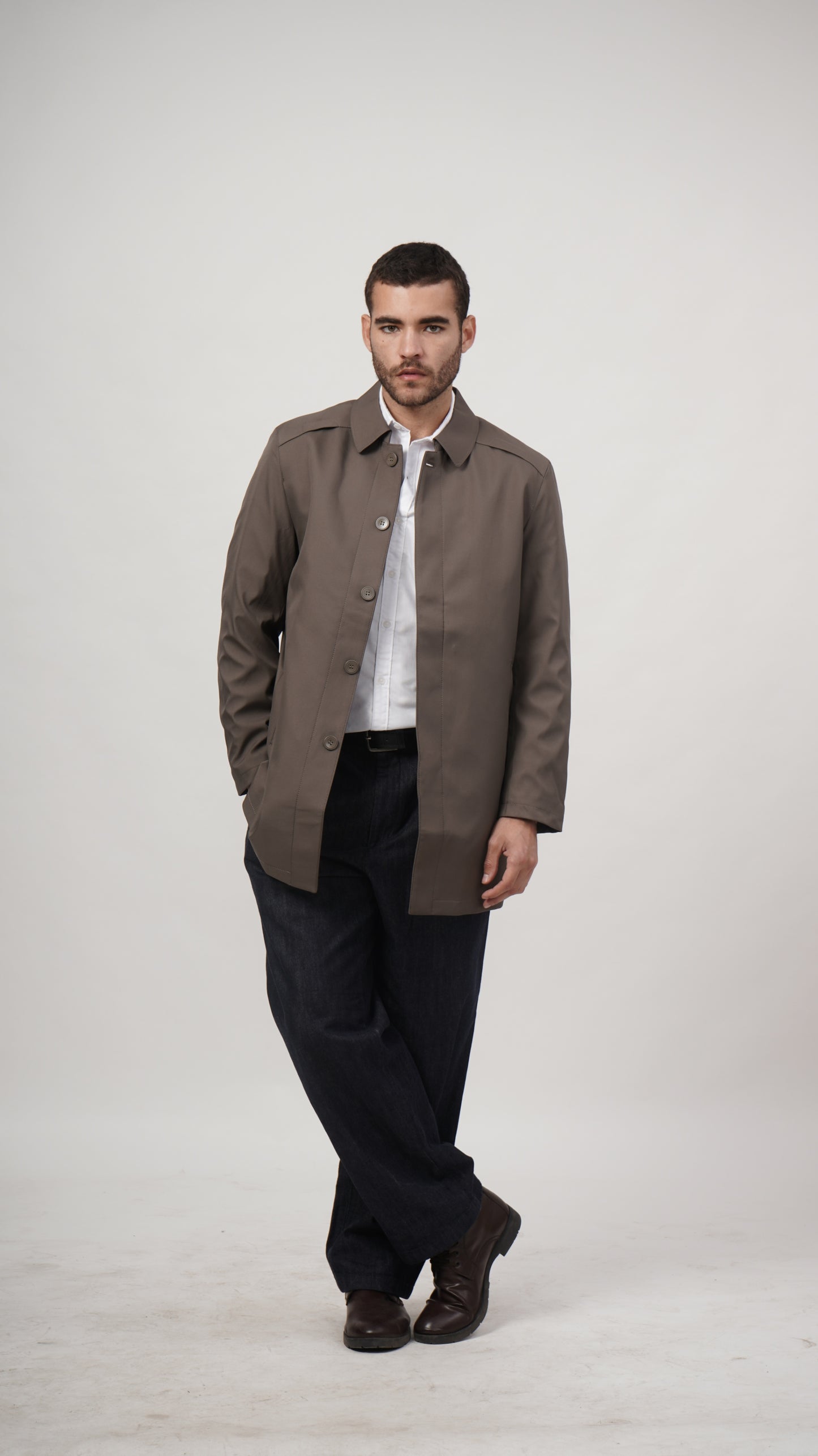 Short Long Coat - Grey