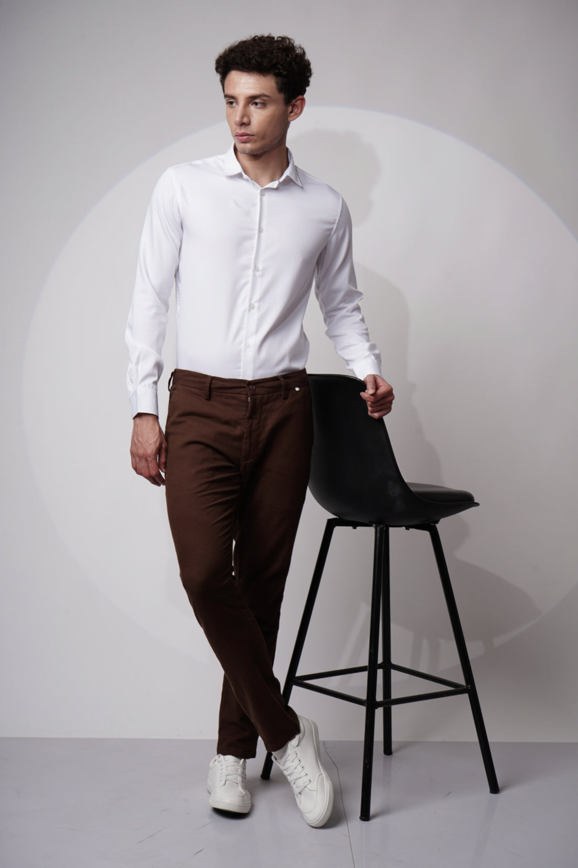 COTTON LINEN STRAIGHT FIT PANTS