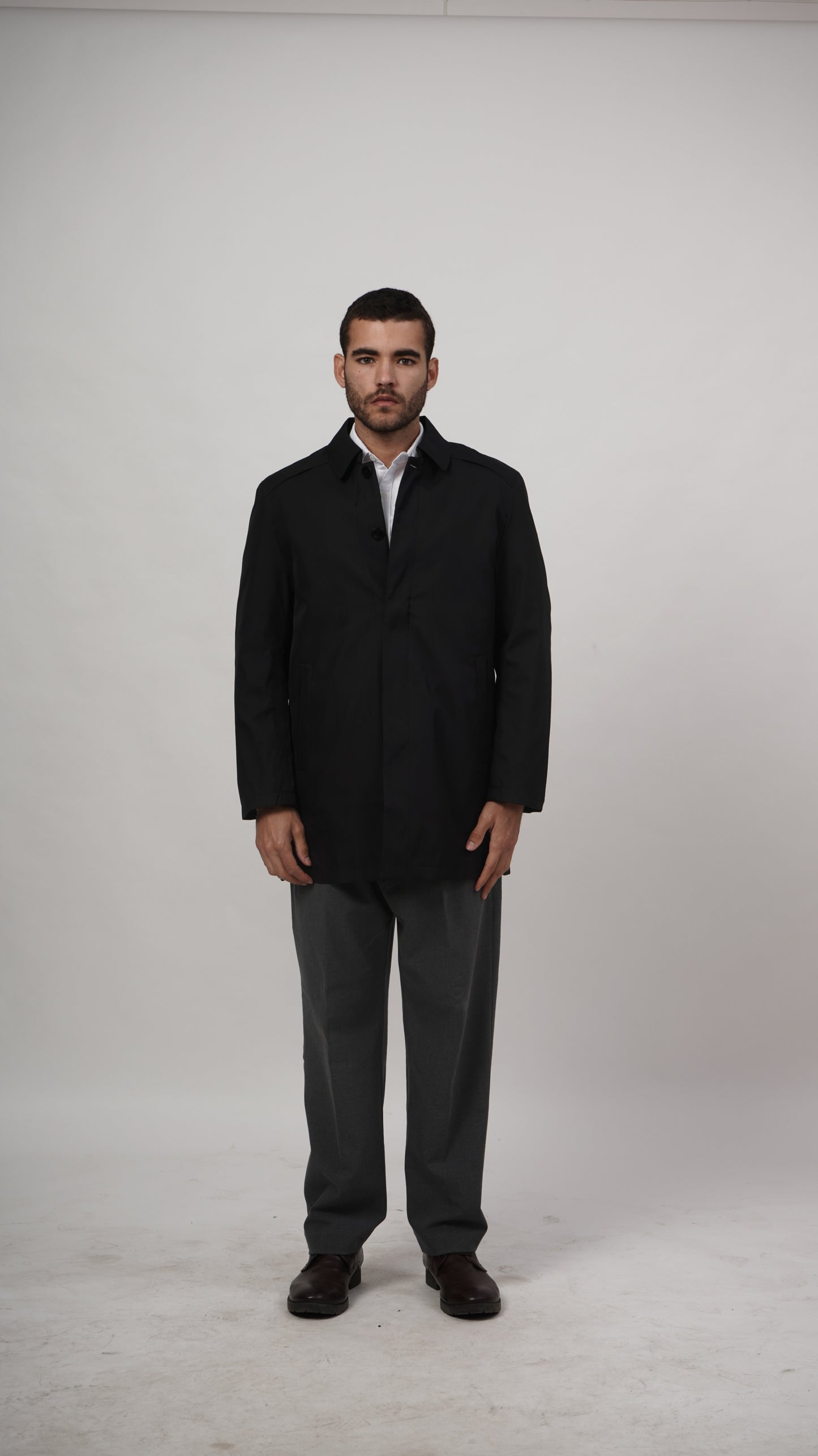 Short Long Coat - Black