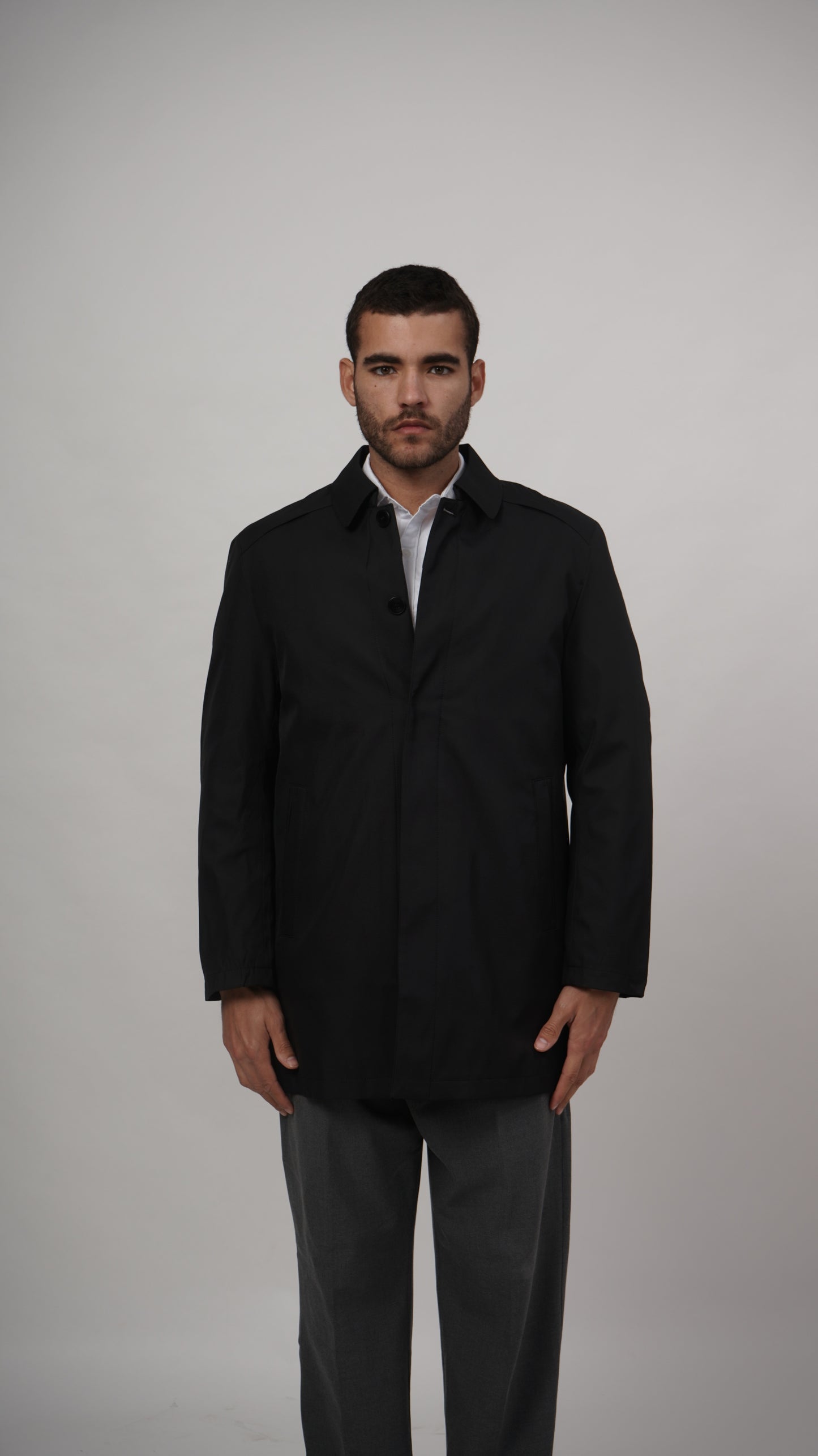 Short Long Coat - Black