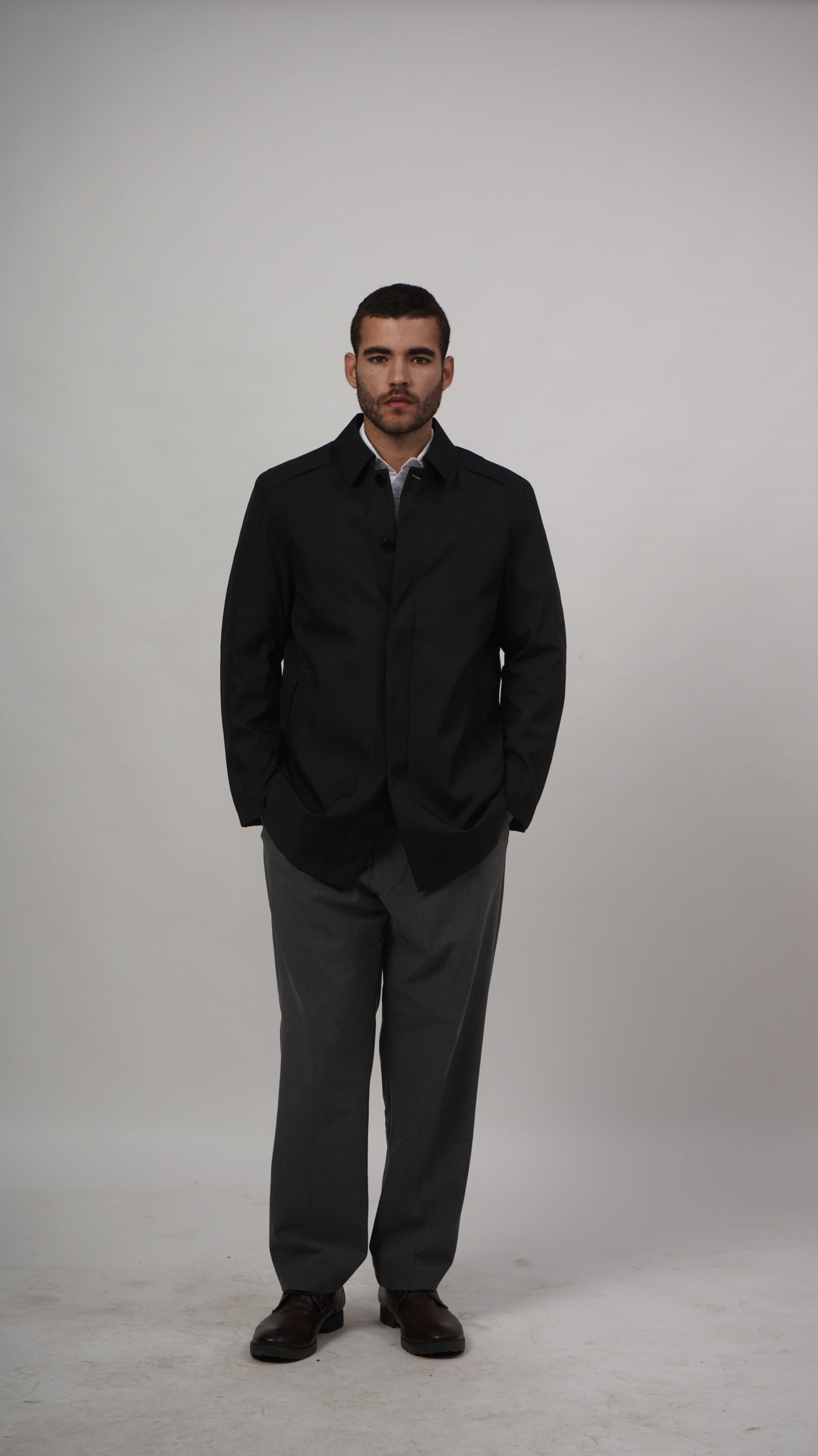 Short Long Coat - Black