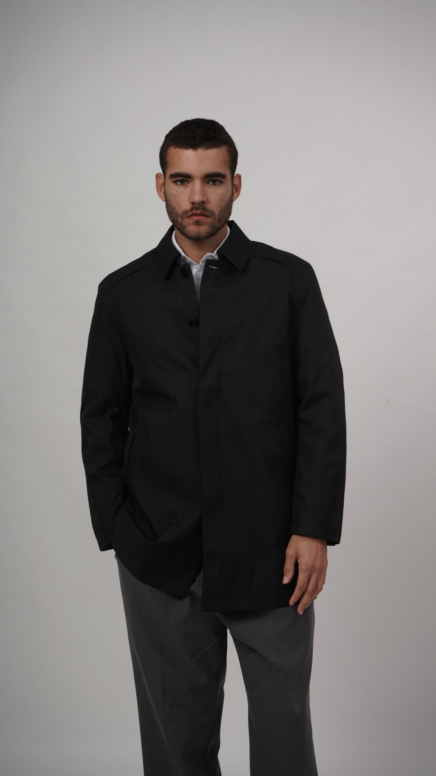 Short Long Coat - Black