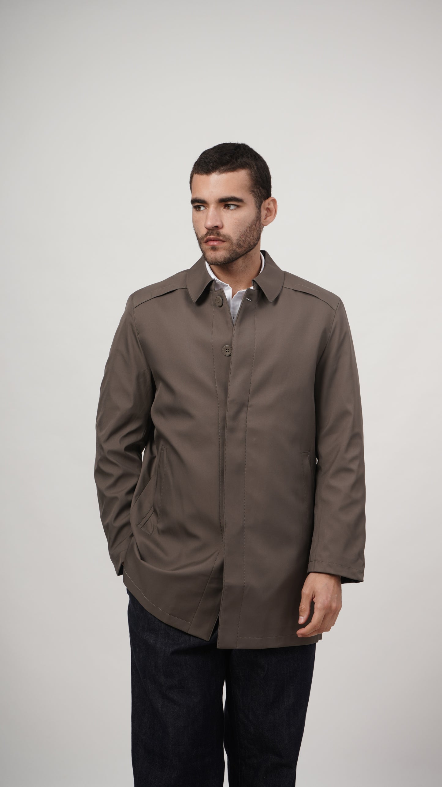 Short Long Coat - Grey