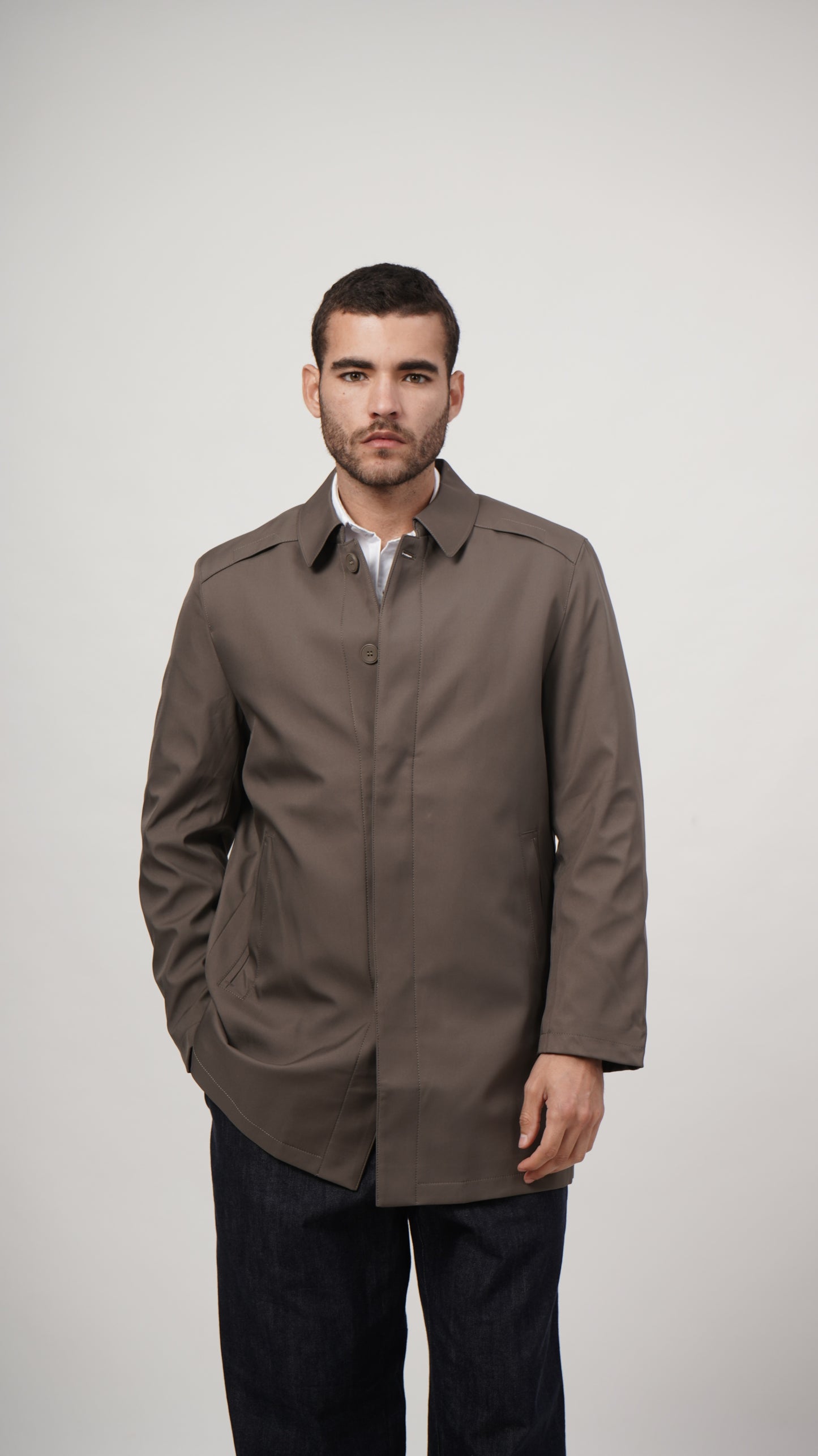 Short Long Coat - Grey