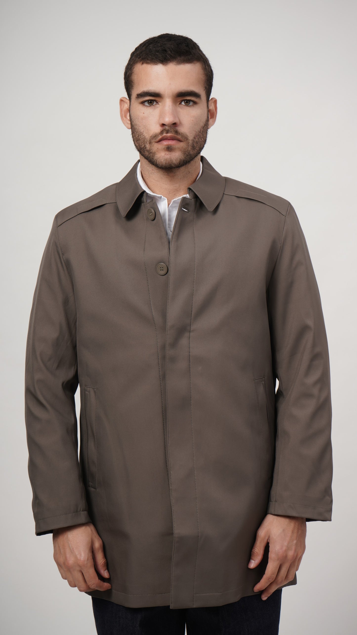 Short Long Coat - Grey