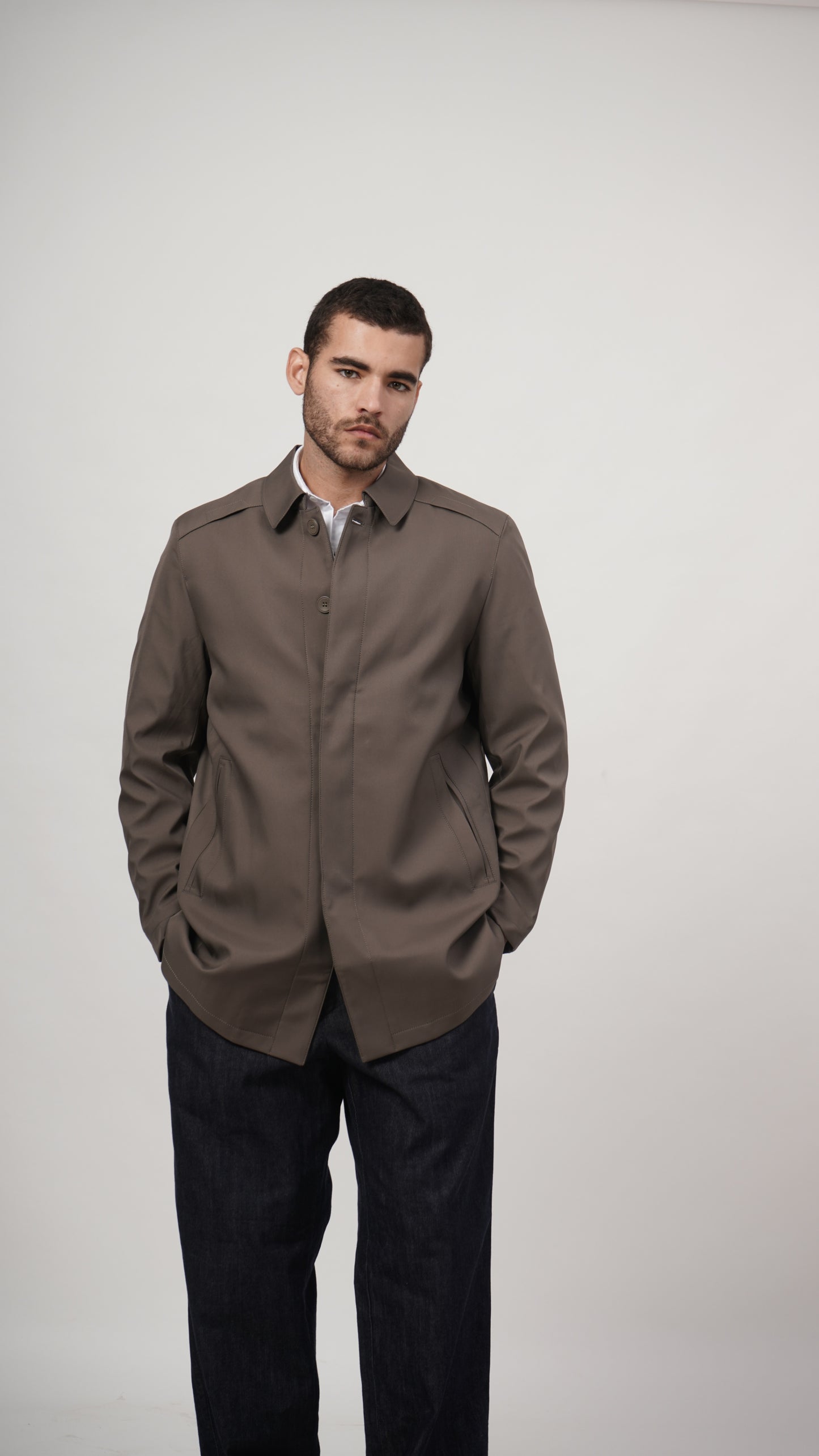 Short Long Coat - Grey