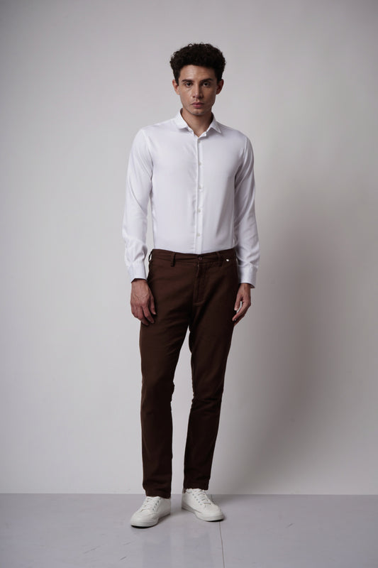 COTTON LINEN STRAIGHT FIT PANTS