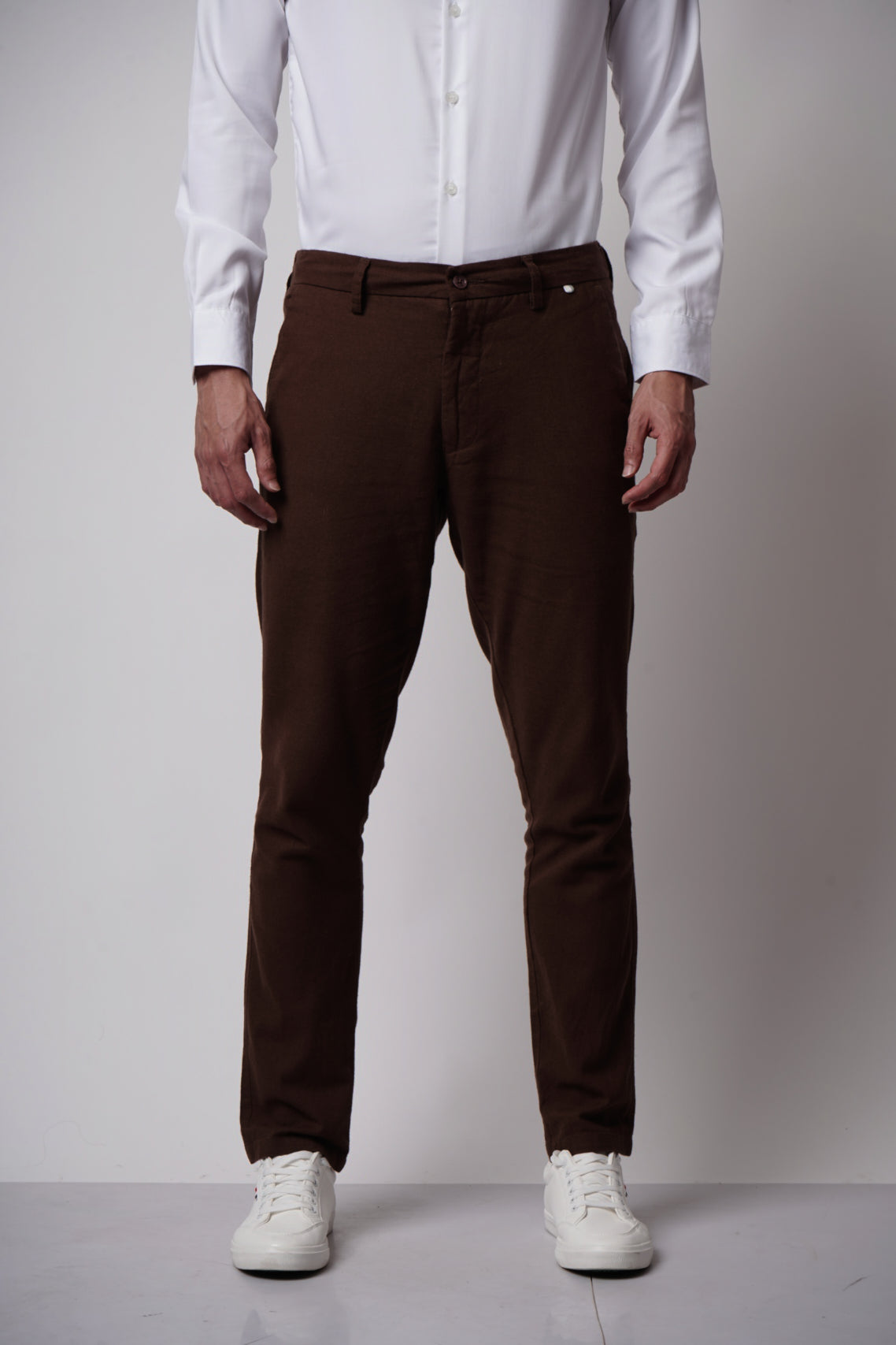 COTTON LINEN STRAIGHT FIT PANTS