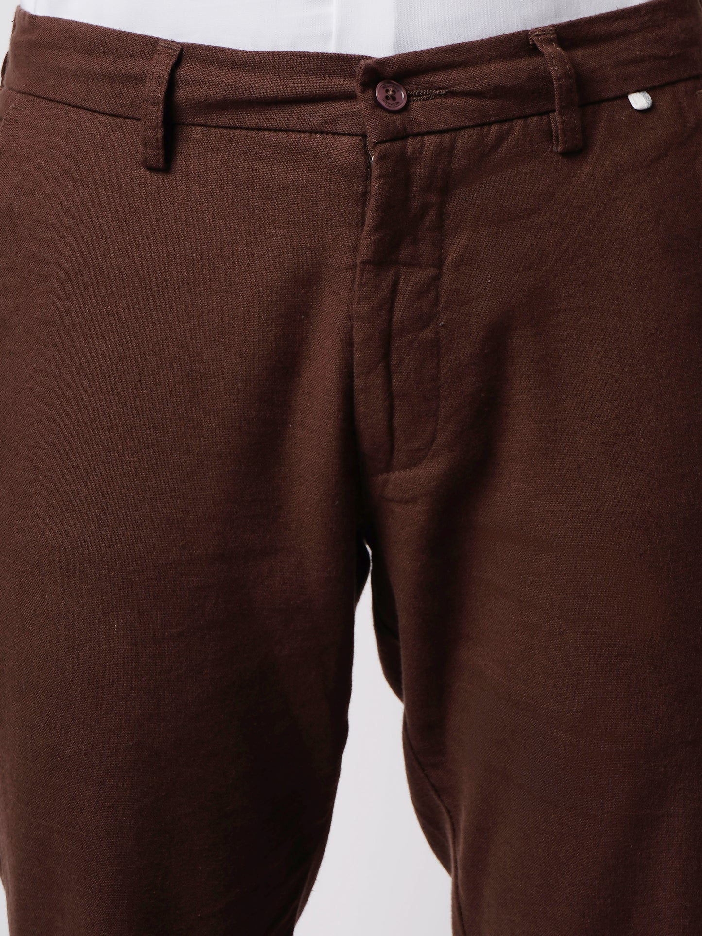 LINEN BLEND STRAIGHT FIT CHINOS