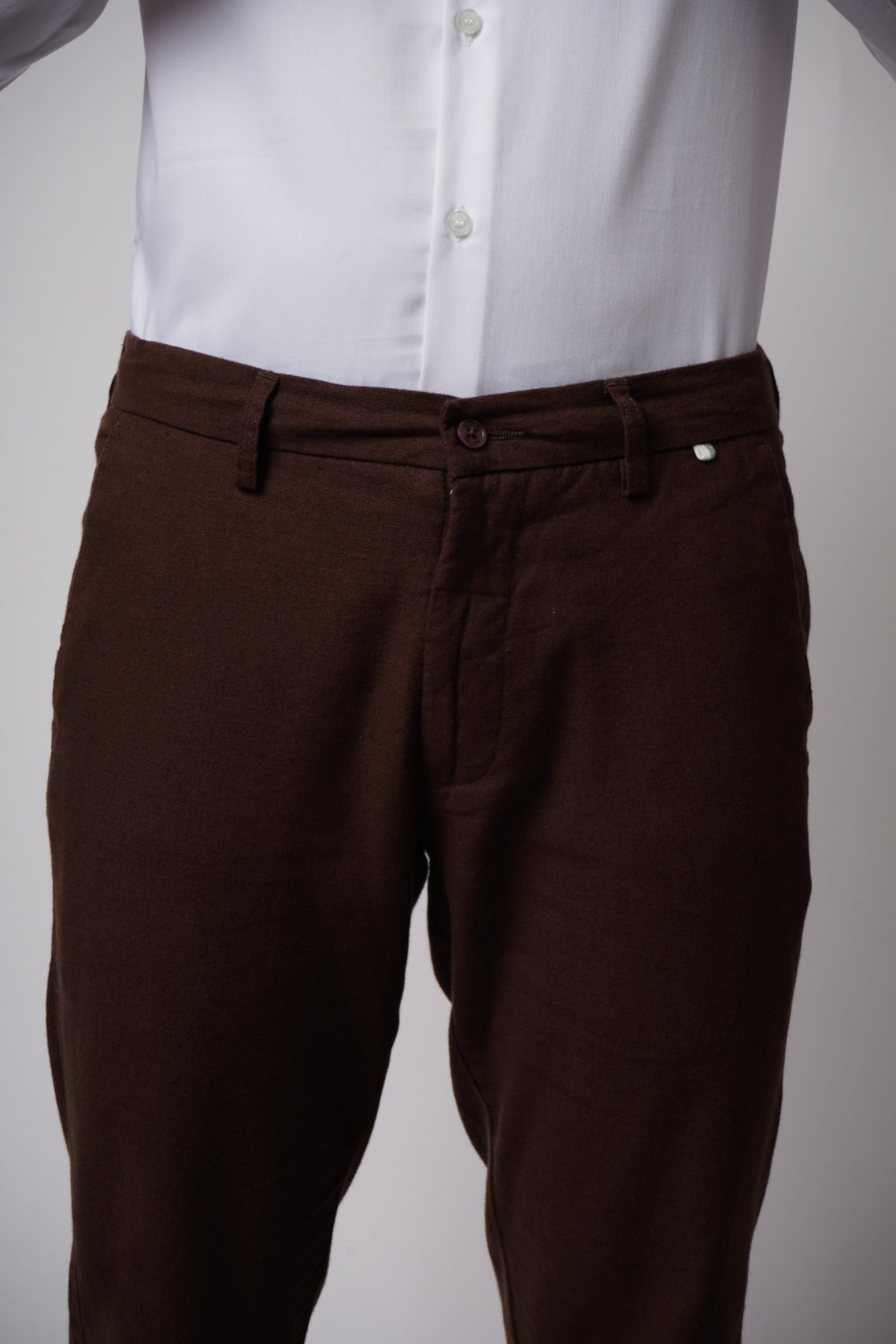 COTTON LINEN STRAIGHT FIT PANTS