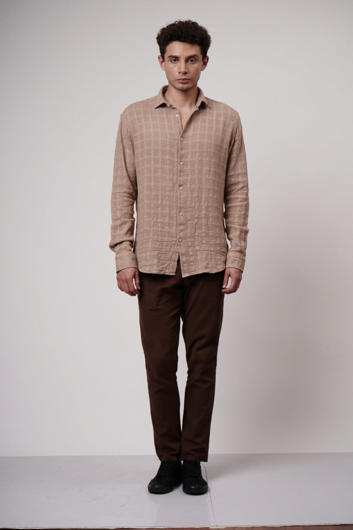 RELAXED WAFFLE KNIT SHIRT