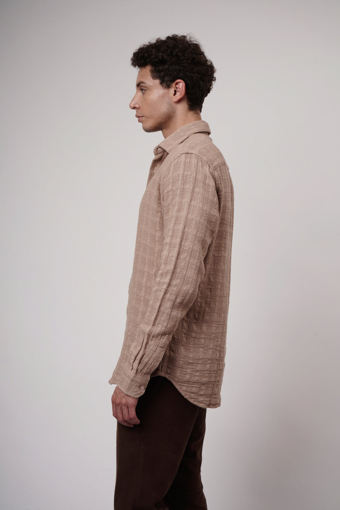 RELAXED WAFFLE KNIT SHIRT