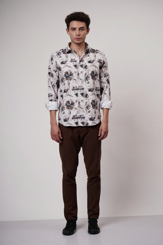 RUSTIC FLORAL SHIRT - CREAM