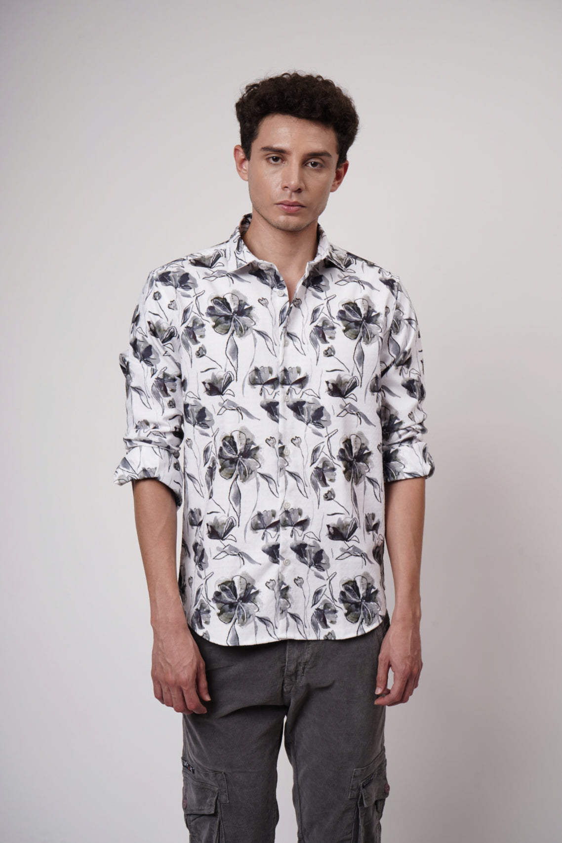 RUSTIC FLORAL SHIRT - WHITE