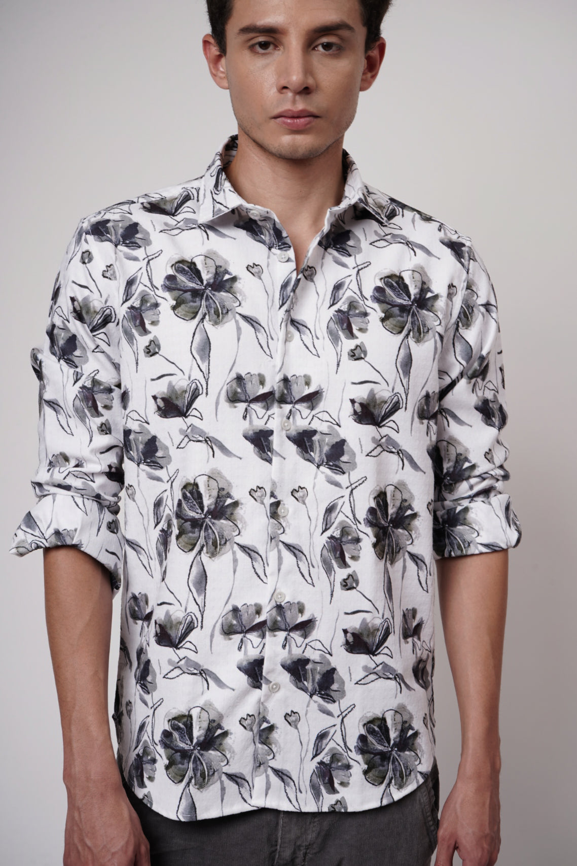 RUSTIC FLORAL SHIRT - WHITE