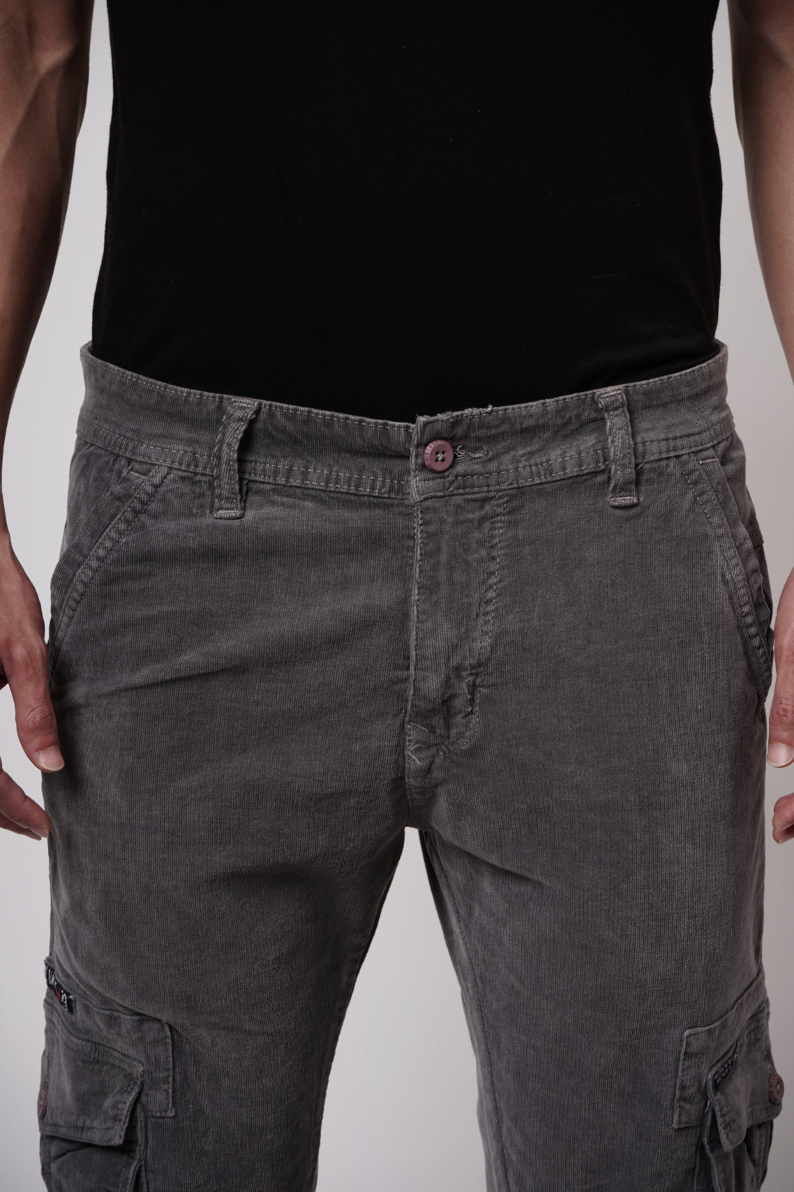 CORDUROY CARGO  - GREY