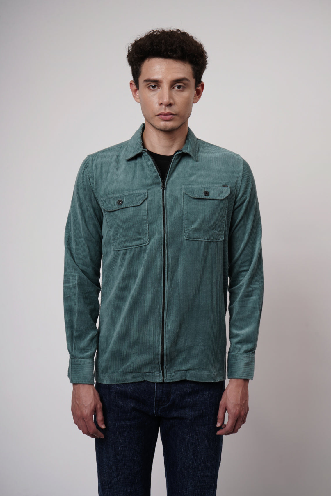 CORDUROY ZIP-UP OVERSHIRT