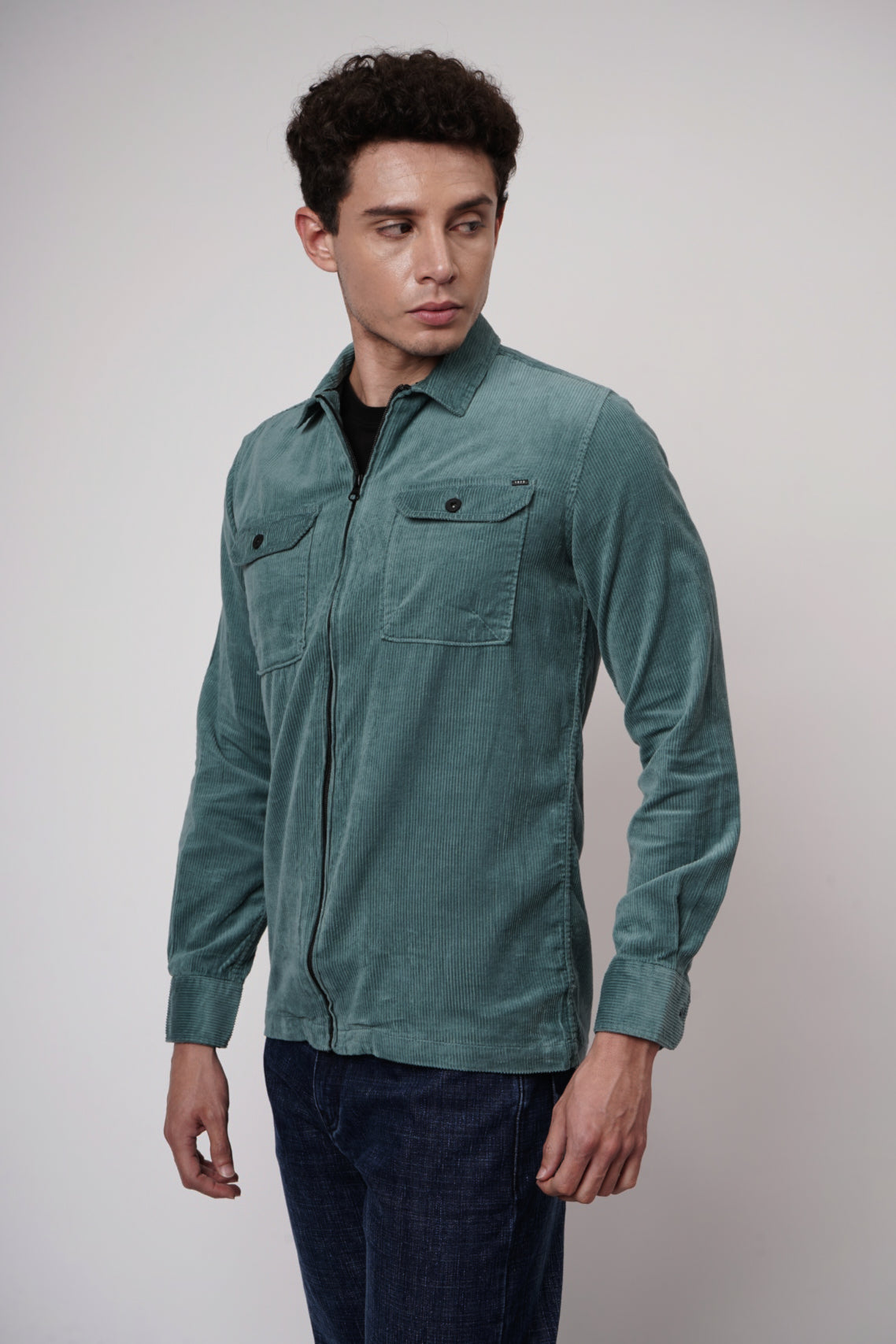 CORDUROY ZIP-UP OVERSHIRT