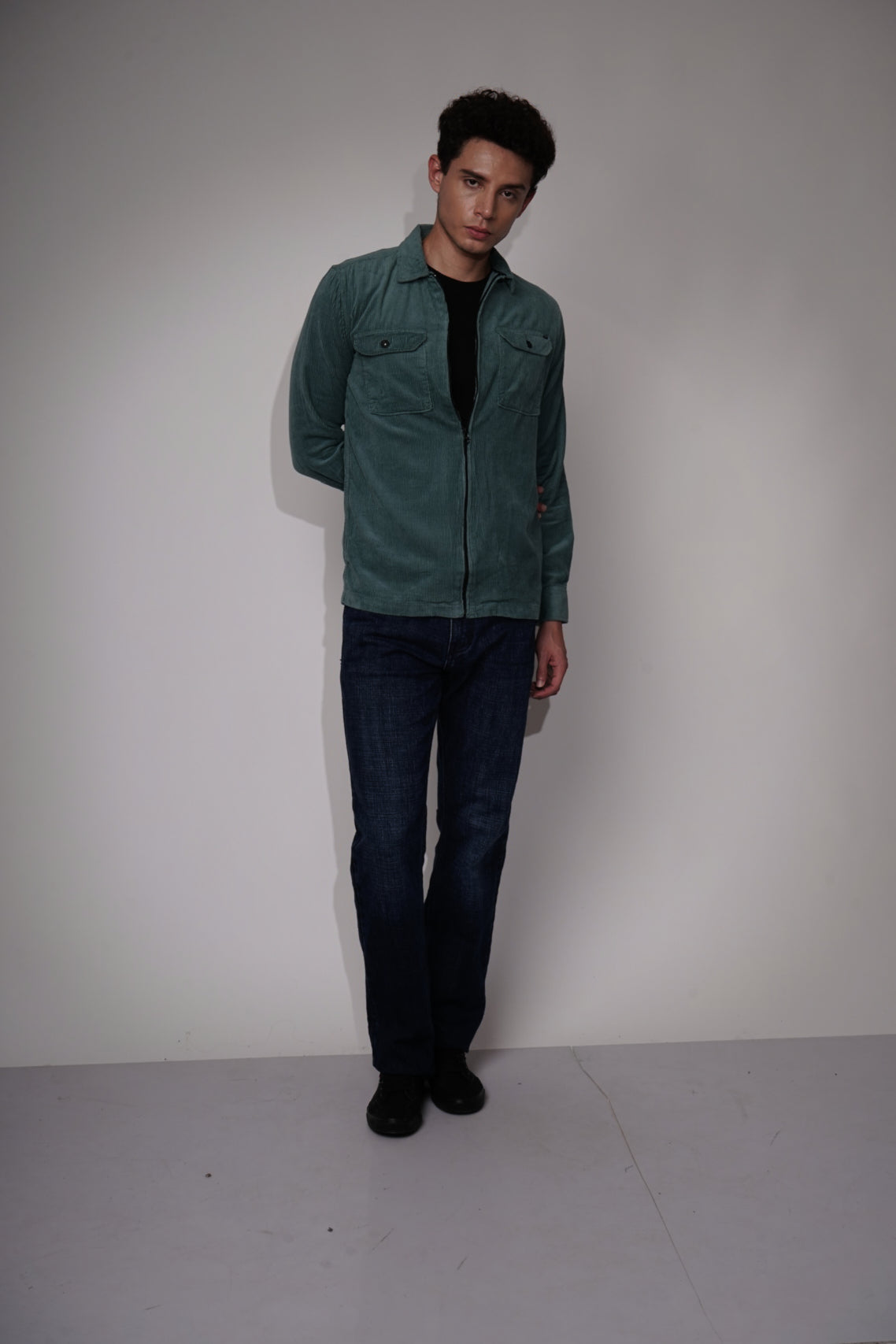 CORDUROY ZIP-UP OVERSHIRT